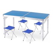 Стол с 4 стульями для пикника FG-120-blue